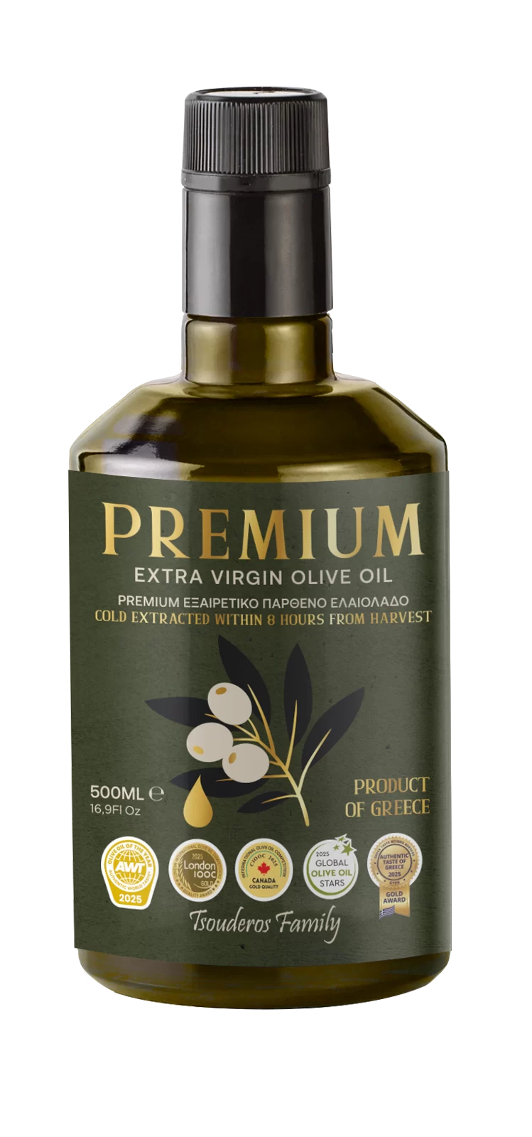 500ml - Premium Extra Virgin Olive Oil - Ladi Tsouderos
