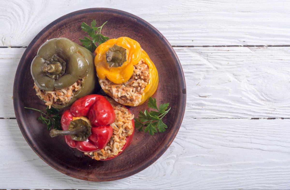 Greek gemista stuffed tomatoes peppers
